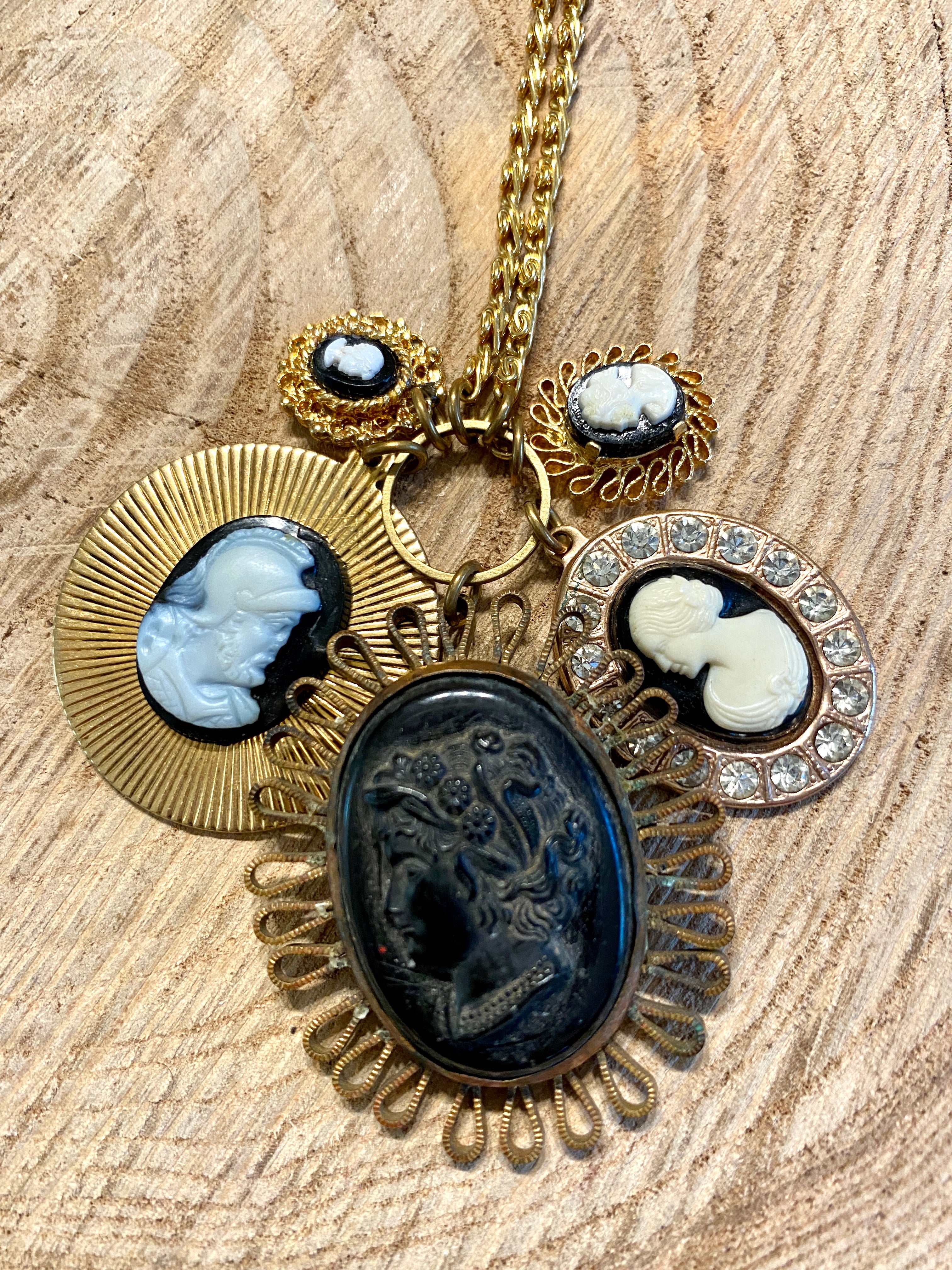 Cameo Cluster Necklace