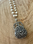 Purse On Pearls Necklace