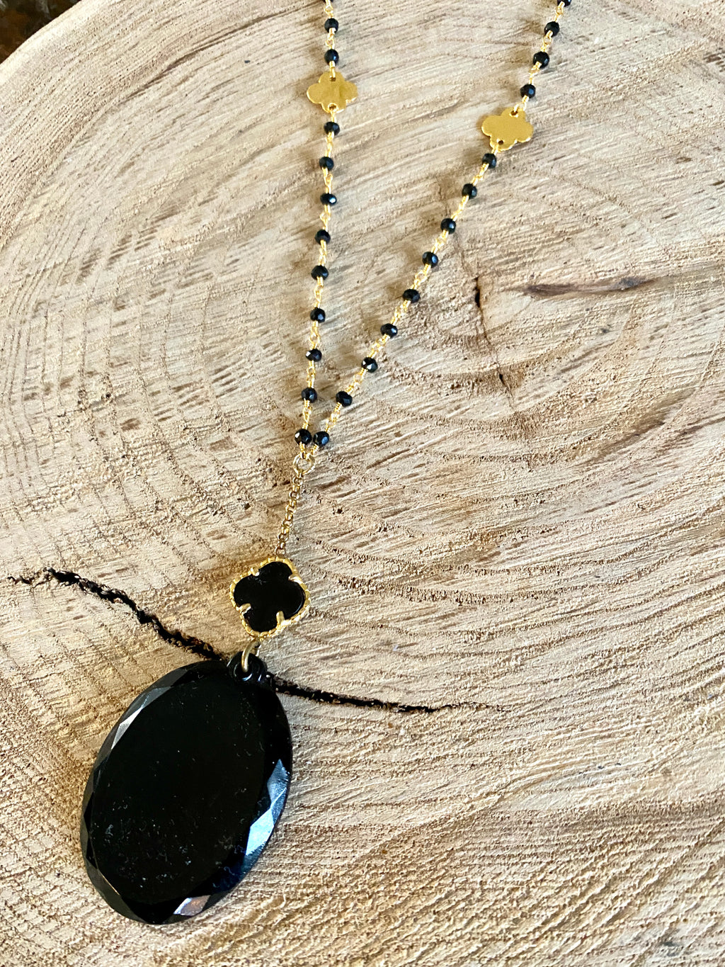 Quatrefoils & Black Necklace