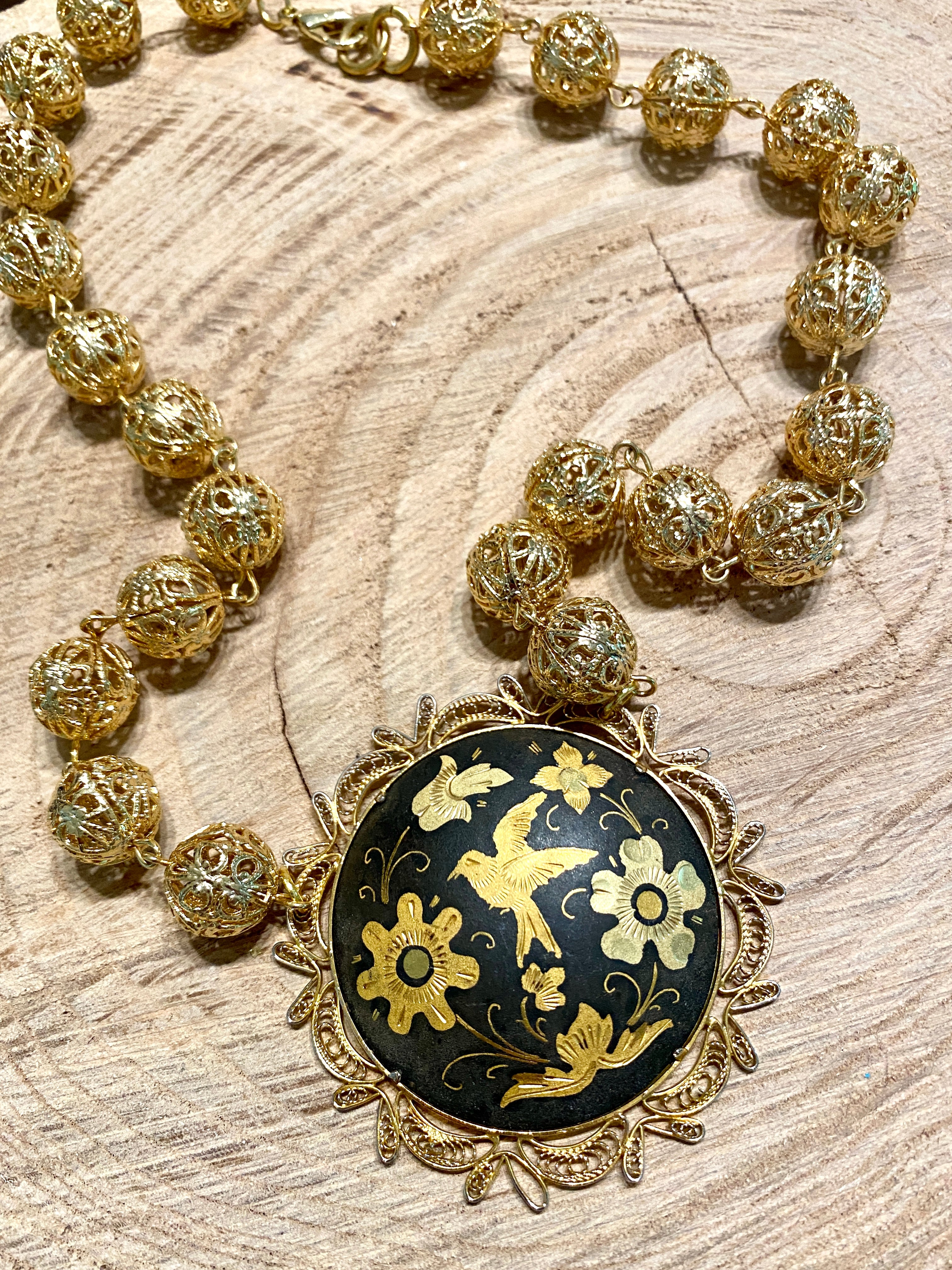 Black And Gold Necklace